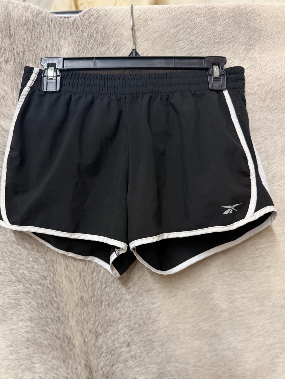 Reebok Black Athletic Shorts with White Trim